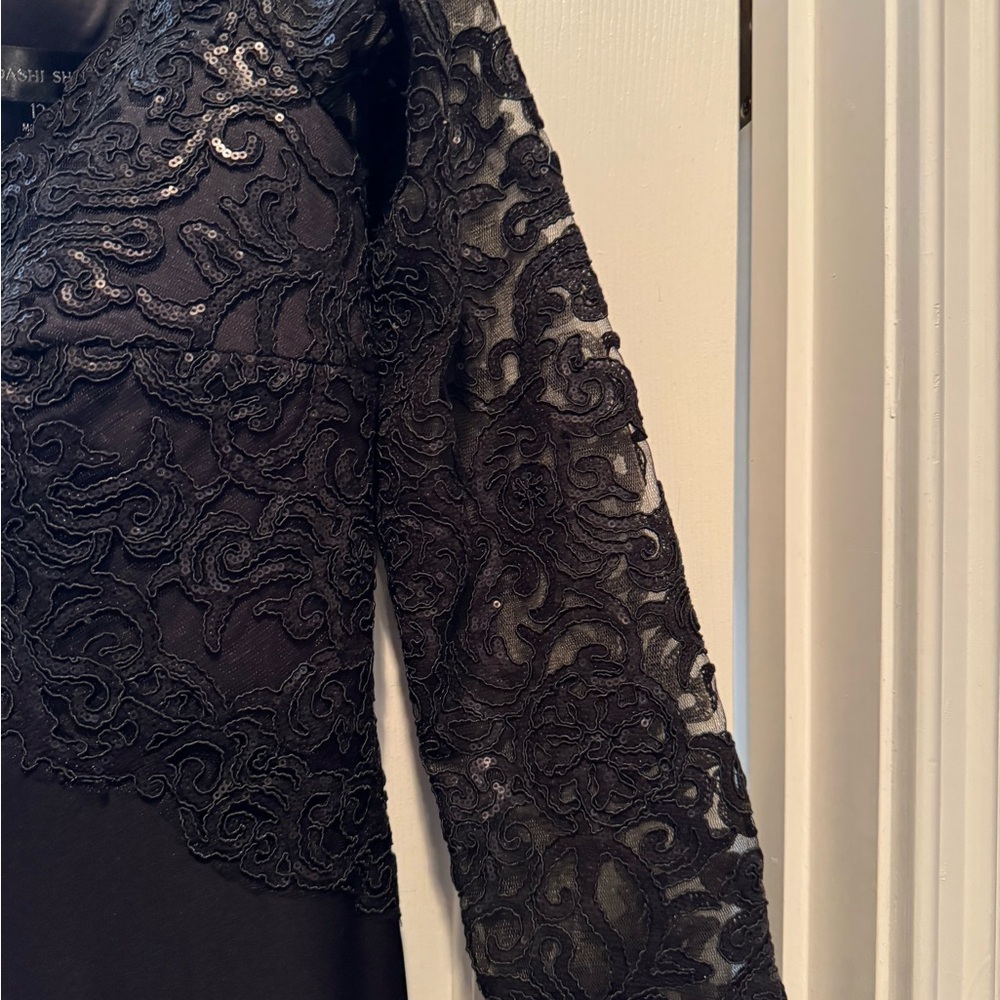 Tadashi Shoji Black Lace Maxi Dress